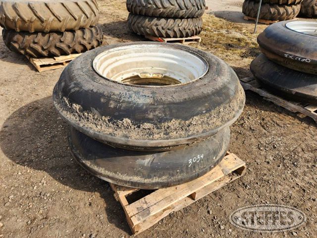(2) 12.4-30 rib tires on dish rims